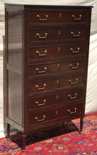 Load image into Gallery viewer, RARE FINE FRENCH DIRECTOIRE STYLED 7 DRAWER MARBLE TOPPED TALL CHEST-PRICE CUT!
