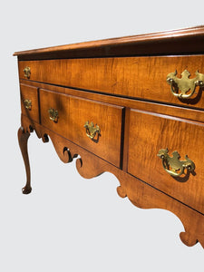 EARLY BAKER FURNITURE CO TIGER MAPLE QUEEN ANNE STYLED SIDEBOARD