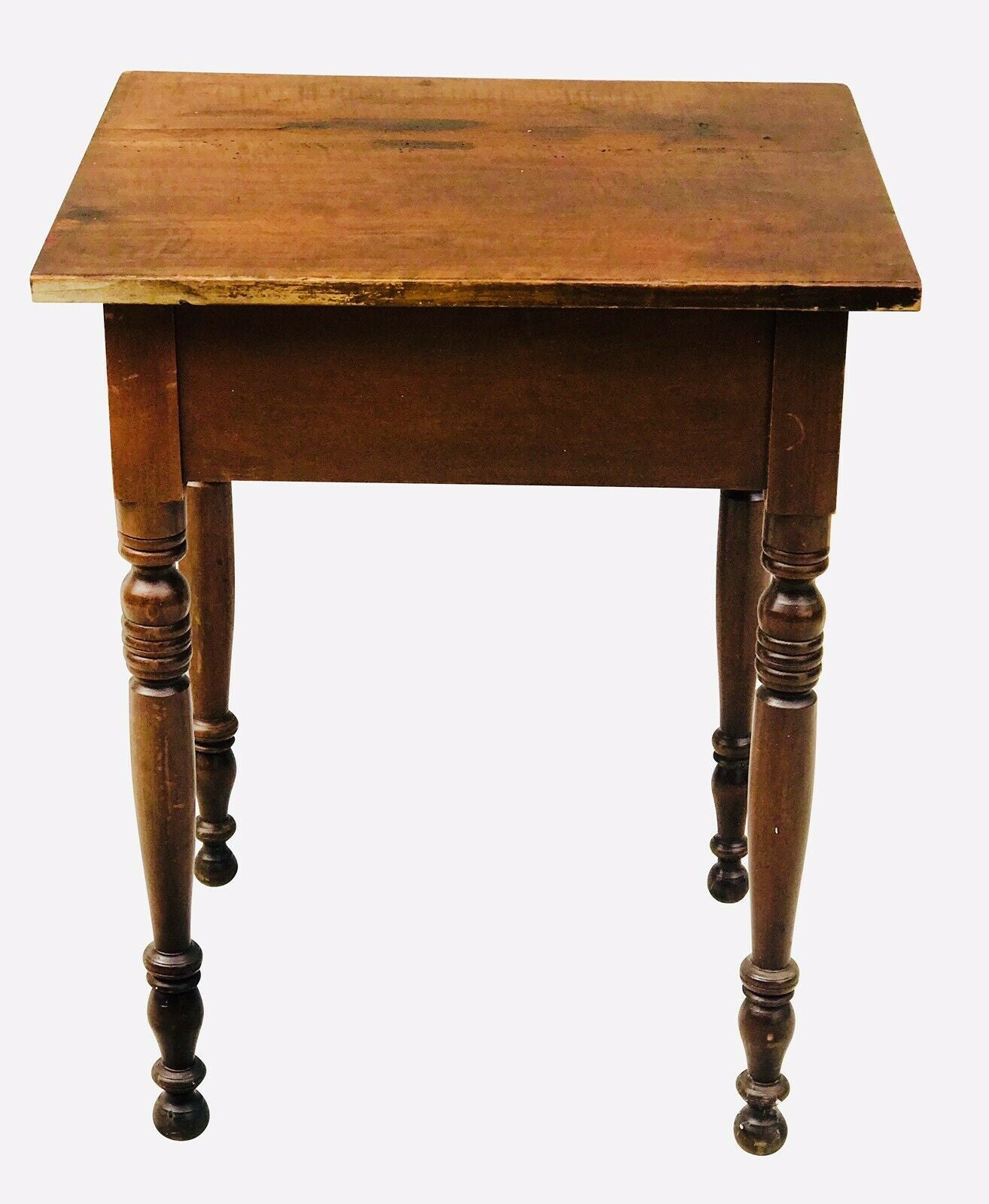 19TH C ANTIQUE SHERATON COUNTRY PRIMITIVE NEW ENGLAND WORK TABLE / NIGHTSTAND