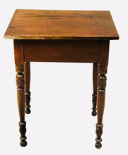 Load image into Gallery viewer, 19TH C ANTIQUE SHERATON COUNTRY PRIMITIVE NEW ENGLAND WORK TABLE / NIGHTSTAND