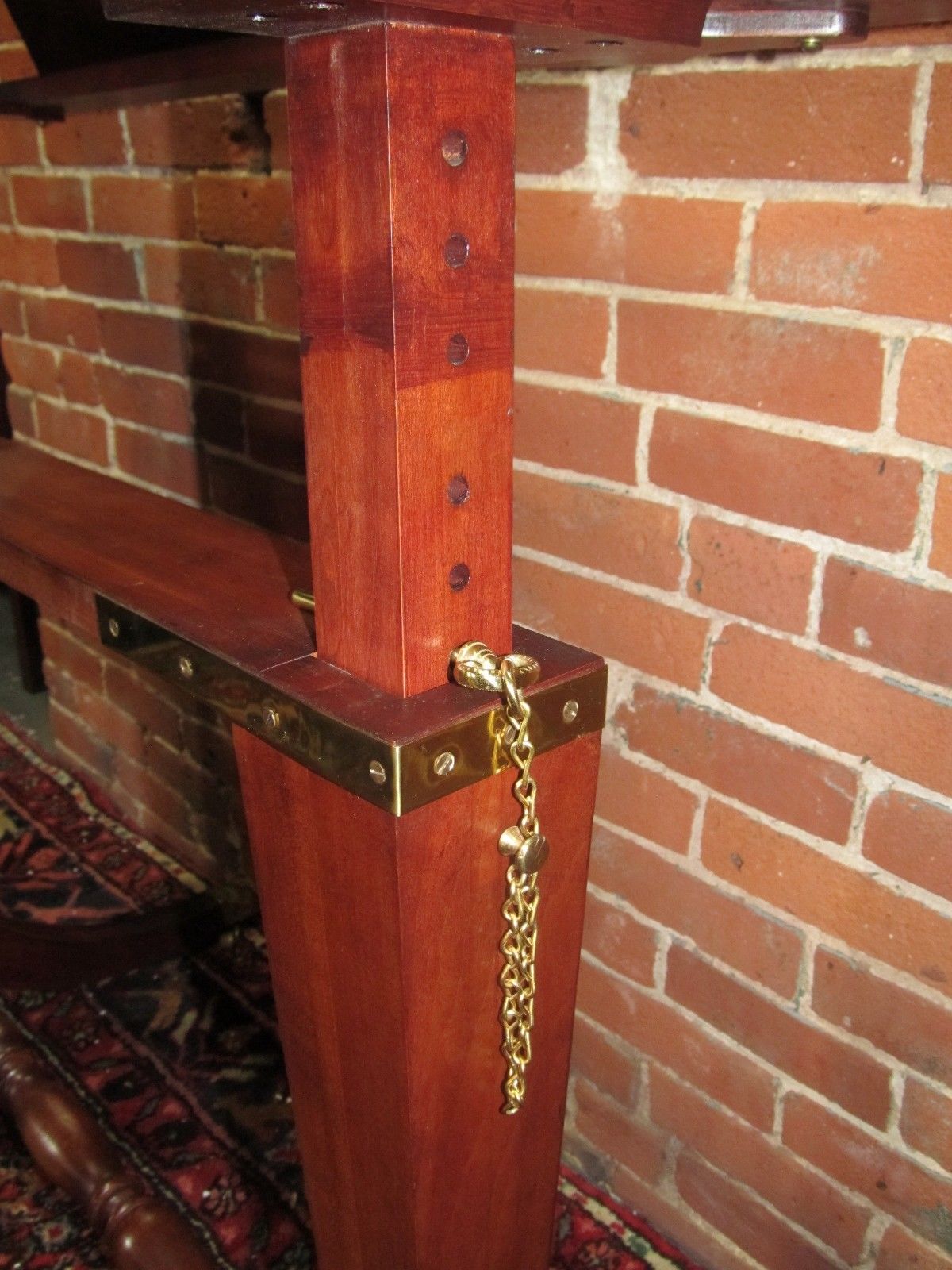 FEDERAL STYLED CHERRY DRAFTING TABLE W/FINE BRASS HARDWARE