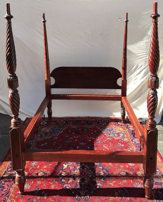 18TH CENTURY SALEM MASSACHUSETTS FOUR TALL POSTER TESTER BED