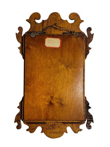 20th C Antique Chippendale Style Tiger Maple Mirror