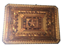 Load image into Gallery viewer, 19TH C ANTIQUE SOUTHERN MAHOGANY &amp; WALNUT VARIEGATED INLAY GAME TABLE / CONSOLE