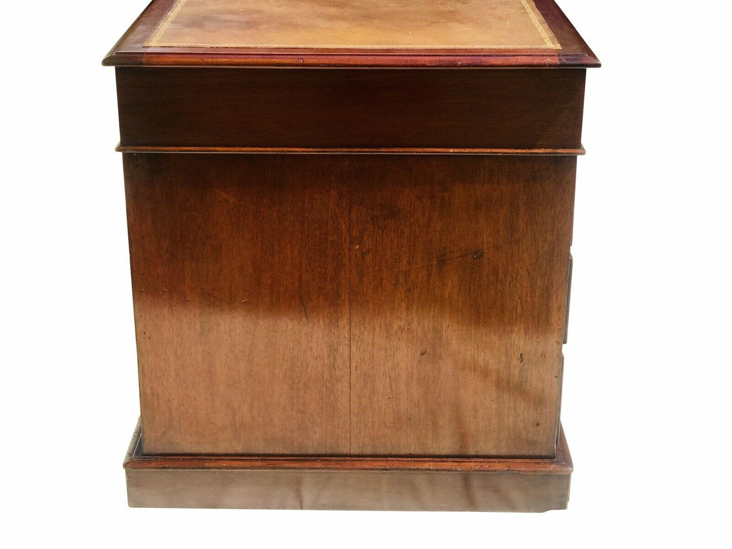 19TH C ANTIQUE CHIPPENDALE / GEORGIAN PERIOD MAHOGANY LEATHER TOP CAMPAIGN DESK