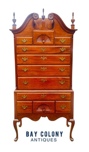 20th C Queen Anne Antique Style Mahogany Highboy Dresser / Chest