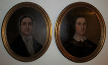 Load image into Gallery viewer, PAIR 19TH CENTURY OIL PORTRAITS OF MARY &amp; CATHERINE HOLDSHIP OF ALLEGHENY CO. PA