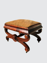 Load image into Gallery viewer, FINE 19TH CENTURY BOSTON CLASSICAL KILESMO OTTOMAN STOOL VANITY BENCH-RARE