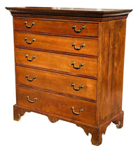 Load image into Gallery viewer, 18TH C ANTIQUE CONNECTICUT CHERRY CHIPPENDALE 5 DRAWER DRESSER / TALL CHEST