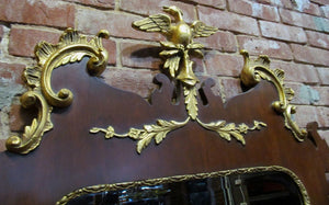 CHIPPENDALE STYLED LARGE CONSTITUTIONAL MIRROR WITH GOLD GILT HO HO PHOENIX BIRD