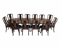 Load image into Gallery viewer, 20TH C HENKEL HARRIS MAHOGANY DOUBLE PEDESTAL DINING SET ~~ TABLE &amp; 12 CHAIRS