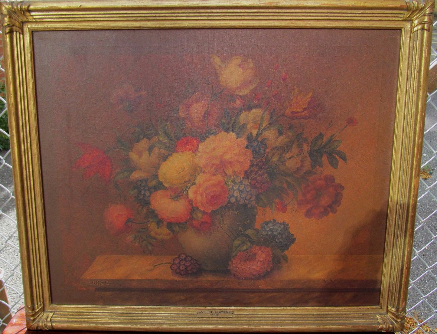 NICELY FRAMED FLORAL STILL LIFE OIL ON  SIGNED CANVAS