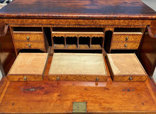 Load image into Gallery viewer, Antique New Hampshire Federal Birds Eye Maple Butlers Desk With Full Interior