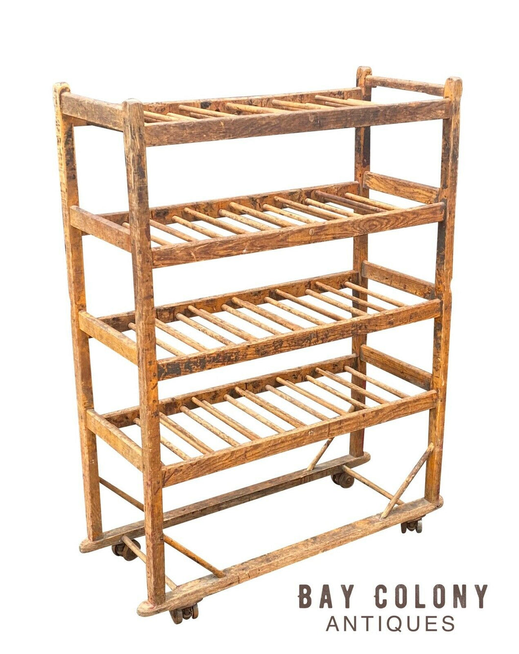 Antique wooden bakers rack for online sale