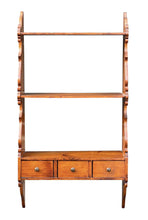 Load image into Gallery viewer, 18TH C ANTIQUE QUEEN ANNE PUMPKIN PINE COUNTRY PRIMITIVE WALL SHELF / CABINET