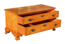 Load image into Gallery viewer, Chippendale Antique Style Tiger Maple 2 Drawer Blanket Chest / Blanket Box