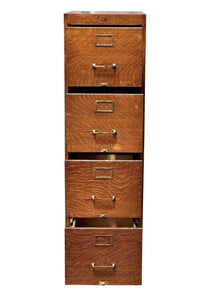 Antique Oak 4 Drawer Wood File Cabinet - Weis Furniture Company