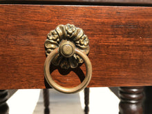Load image into Gallery viewer, 19TH C ANTIQUE SHERATON MAHOGANY CARVED ROPE LEG DROP LEAF DINING TABLE