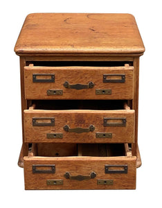 20th C Antique Tiger Oak Desktop File Cabinet ~ Library Bureau Sole Makers