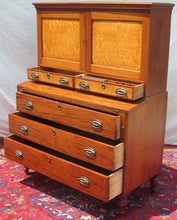 Load image into Gallery viewer, CIRCA 1800 NEW HAMPSHIRE COASTAL LADIES DESK IN B.E.MAPLE &amp; QUILTED CHERRY