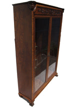 Load image into Gallery viewer, VICTORIAN R.J. HORNER RENAISSANCE REVIVAL TIGER OAK DOUBLE DOOR CARVED BOOKCASE