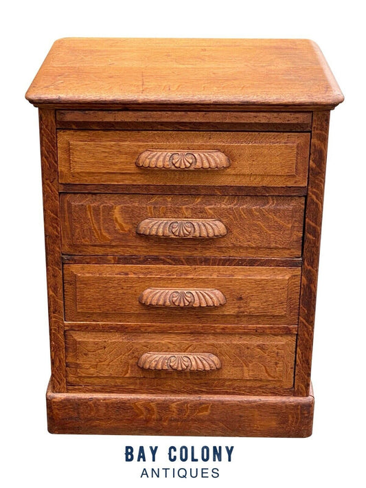 19th C Antique Victorian Tiger Oak File Cabinet ~ Anthony & Cowell Co Providence
