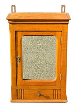 Load image into Gallery viewer, 19TH C ANTIQUE VICTORIAN TIGER OAK WALL HANGING MEDICINE CABINET