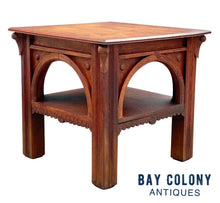 Load image into Gallery viewer, 19th C Antique New York Victorian Tiger Oak Parlor Table - Thomas Brooks