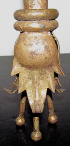 PAIR OF ANTIQUE CONTINENTAL GILT METAL GOTHIC STYLE WALL SCONCES