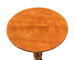 Federal Style New England Cherry Candlestand With Rare Tripod Spider Legs