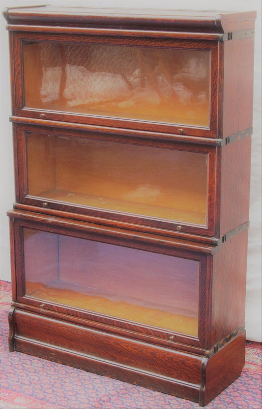 MACEY OAK BARRISTER BOOKCASE WITH EXTRA LARGE D 12 1/4" BASE