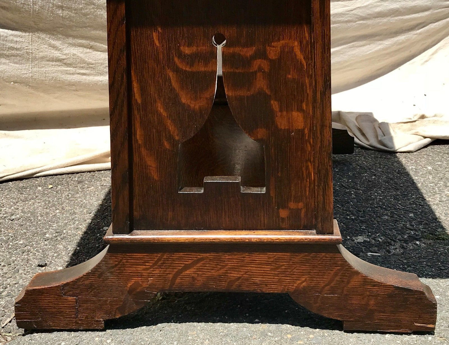 EARLY 20TH C. ARTS & CRAFTS TIGER OAK LIBRARY TABLE / WRITING DESK