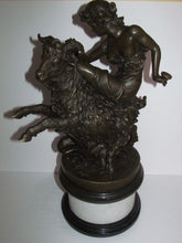 Load image into Gallery viewer, NEOCLASSICAL BRONZE OF INTOXICATED BACCHANTES MOUNTED ON RAM-SIGNED CLODION