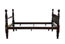 Load image into Gallery viewer, 19th C Antique Pair of Twin Size Cannonball Beds W/ Acanthus Leaf Carved Posts