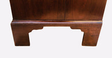 Load image into Gallery viewer, 18TH C GEORGE III PERIOD CHIPPENDALE STYLE ANTIQUE MAHOGANY LINEN PRESS