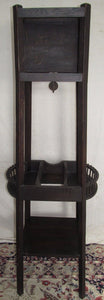 ARTS & CRAFTS MISSION OAK TALL CASE CLOCK WITH TINY OAK BUCKETS -ORIGINAL FINISH