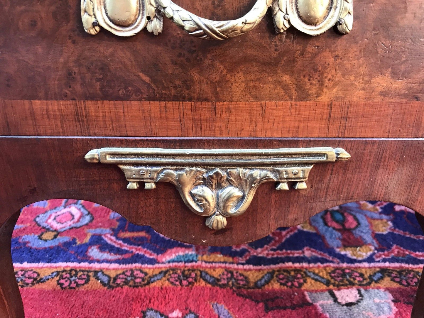 FINELY ADORNED PAIR OF FRENCH MARBLE TOPPED LINGERIE CHESTS WITH ORNAMENTATIONS