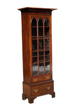 Load image into Gallery viewer, 19th C Antique Salem Ma Mahogany Maritime Campaign Bookcase / Cabinet ~ Nautical