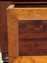Load image into Gallery viewer, 19TH C ANTIQUE SHERATON MAHOGANY &amp; BIRDS EYE MAPLE WORK TABLE / NIGHT STAND
