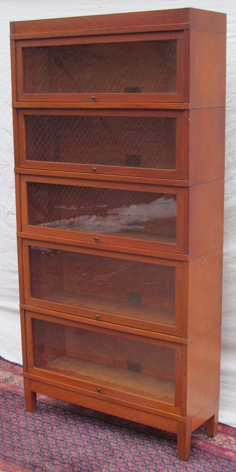 ULTRA CHOICE 5 SECTION GLOBE WERNICKE MISSION OAK BARRISTER BOOKCASE-