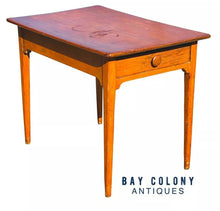 Load image into Gallery viewer, 19TH C ANTIQUE COUNTRY PRIMITIVE PUMPKIN PINE 1 DRAWER TAVERN / TAP TABLE