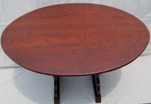 Load image into Gallery viewer, ANTIQUE QUEEN ANNE STYLE OVAL FORM CHERRY SHOE FOOT HUTCH TABLE - WONDERFUL