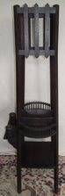 Load image into Gallery viewer, ARTS &amp; CRAFTS MISSION OAK TALL CASE CLOCK WITH TINY OAK BUCKETS -ORIGINAL FINISH