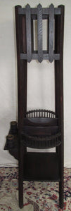 ARTS & CRAFTS MISSION OAK TALL CASE CLOCK WITH TINY OAK BUCKETS -ORIGINAL FINISH