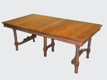 Load image into Gallery viewer, 19TH CENTURY EASTLAKE VICTORIAN OAK DINING ROOM TABLE &amp; LEAVES EXPERTLY RESTORED