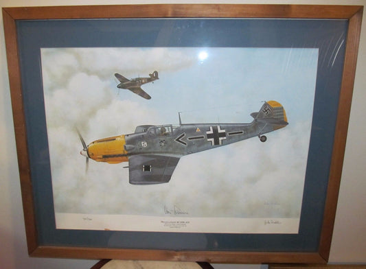 BATTLE OF BRITAIN AVIATION ART- ADOLF GALLANT 'S MESSERSCHMITT BY JOHN FICKLEN