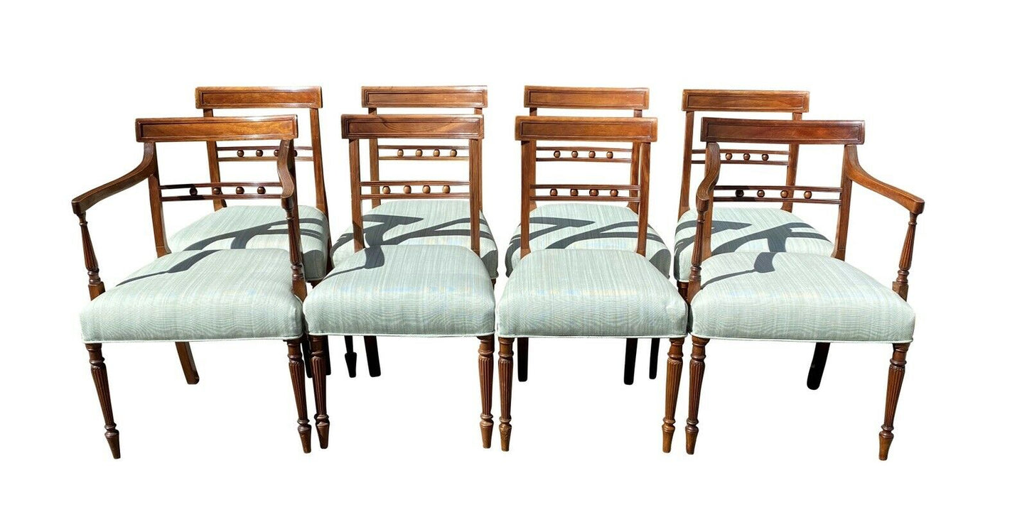 19TH C SET OF 8 ANTIQUE FEDERAL PERIOD MAHOGANY DINING CHAIRS