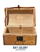 Load image into Gallery viewer, 19th C Antique Boston Nathan Neat Hide Covered Stagecoach Box / Trunk