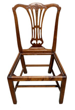 Load image into Gallery viewer, 19TH C SET OF 8 ANTIQUE MAHOGANY CHIPPENDALE DINING CHAIRS W/ FLORAL SEATS