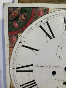 EARLY 19TH C ANTIQUE BROOKSBANK BRADFORD TOMBSTONE FORM TALL CASE CLOCK FACE